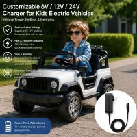 Chargeur de batterie au plomb 6V pour voiture électrique enfant, chargeur de véhicule électrique avec prise DC 5,5 mm, prise US/EU pour voiture tamponneuse, trottinette et jouets