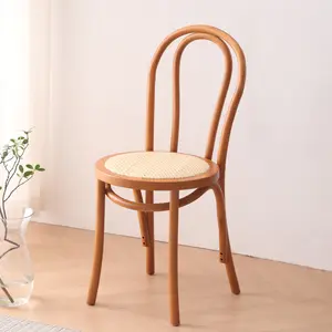 Superfície do rattan sólido curvo madeira jantar cadeira mesa cadeira casa café hotel casamento mestre design cadeira do rattan