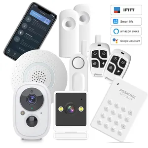 Smart home alarm system support 100 IP Cameras!TCP/IP cloud Wireless WIFI/GPRS home security system support CID Security Camera