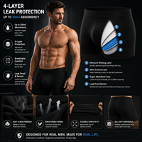 Sous-vêtements d'incontinence personnalisés avec logo, 300 ml, en mélange de coton, anti-fuites, à ouverture frontale, contrôle des odeurs, type boxer