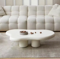 Ensemble de table basse pour maison moderne centre de table en forme de nuage ondulé blanc crème salon design