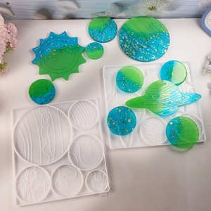 แม่พิมพ์หล่อเรซินทำด้วยมือสำหรับเครื่องประดับตกแต่งแบบทำมือสไตล์อินส์ซิลิโคนระบบสุริยจักรวาลถาดรองแก้วแม่พิมพ์5946-1 - Product Image 5