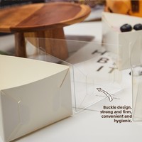 Boîtes en carton triangulaires blanches jetables de 6 pouces personnalisées par le fabricant, contenants en plastique transparent pour gâteaux en tranches, pour la restauration et la boulangerie