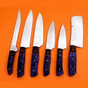 Juego de Cuchillos de Chef de Damasco de 6 Piezas de Alta Calidad Personalizados con Mango Personalizado para Uso Múltiple y Ecológico - Product Image 1