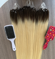 Extensions de cheveux humains 100% véritables en plumes, couleur ombrée blonde T2/613, 22 pouces, alignées sur les cuticules, invisibles H6, de l'Arabie Saoudite