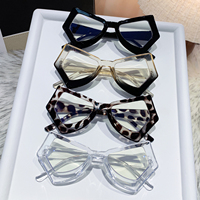 Gafas de Sol de Ojo de Gato Extra Grandes para Mujer, Venta al por Mayor, Juego de 4 Piezas, Montura Completa de PC, Lentes Transparentes, Gafas de Moda para la Calle