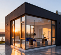 Ventanas Abatibles de Aluminio Resistentes a Impactos con Malla de Seguridad, Aislamiento Acústico y Rotura Térmica, Doble Acristalamiento para Villas