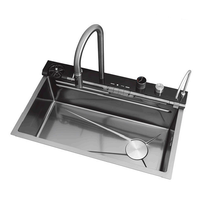 Évier de cuisine intelligent multifonction numérique en acier inoxydable SUS304, grand évier cascade moderne, ensemble complet - Offre Spéciale