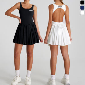 Falda de tenis para mujer, cómoda, de tela de nailon, con almohadilla para el pecho, corta, sin espalda, transpirable, para Fitness, deportes, Golf, novedad de 2000 - Product Image 1