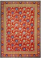 Tapis d'intérieur en laine tissée à poils longs, motif floral persan rouge, sans colle, pour salon