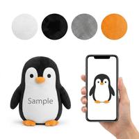 Peluche pingouin de dessin animé personnalisée, corps bicolore en blocs, bec et pattes orange, oiseau arctique, jouet mascotte de marque sur mesure