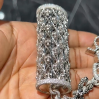 Étui à briquet en argent sterling 925 avec diamants Moissanite VVS, design tendance, entièrement serti