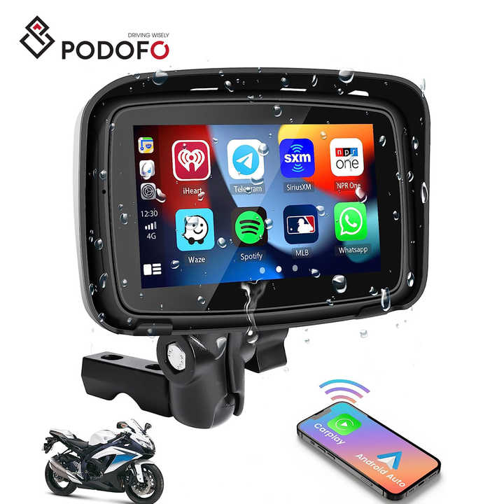 Wireless CarPlay Motorrad Navigator 5 Touchscreen Android Auto