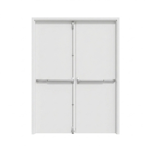 Porta di Sicurezza Moderna in Acciaio Zincato Bianco a Doppia Anta, Resistente al Fuoco per 2 Ore, con Chiudiporta Automatico per Centri Commerciali - Product Image 2