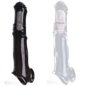 Dildo en TPE pour <span class=keywords><strong>cheval</strong></span>, préservatif réutilisable, retardateur d'éjaculation, manchon pour agrandir le pénis, vibrateur, masseur, produits sexuels - Product Image 1