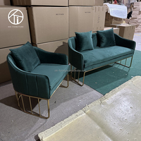 Meubles de restaurant chinois de luxe, ensemble de tables à manger, style moderne, hôtel, café, acier inoxydable, pieds dorés, sièges en velours