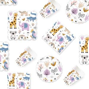Juego de Vajilla Desechable con Diseño de Animales de Dibujos Animados para Niños DAMAI, Platos de Papel, Kit de Vajilla para Fiestas de Cumpleaños Infantiles - Product Image 5