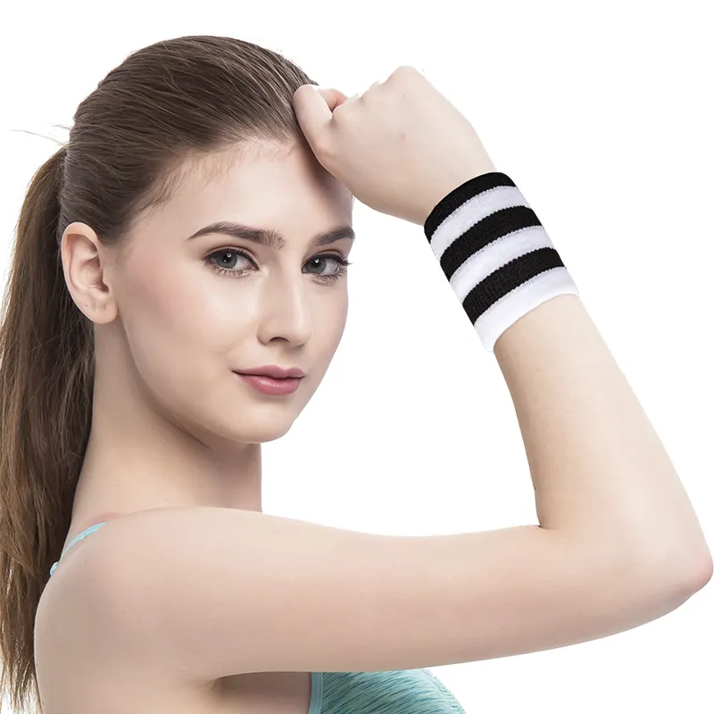 Biểu tượng tùy chỉnh thể thao Polyester ban nhạc cổ tay có thể điều chỉnh độ đàn hồi Breathable sweatband