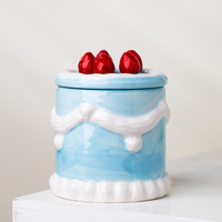 Yuanwang – Pot à bougie cylindrique en céramique fait main de luxe pour Noël, joli récipient à desserts, décoration d'intérieur, récipient unique personnalisé