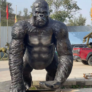 Patung Hewan Organik Realistis Ukuran Asli dari Resin Fiberglass untuk Taman Luar Ruangan, Patung Kambing dan Gorila Buatan Khusus Berukuran Besar - Product Image 3