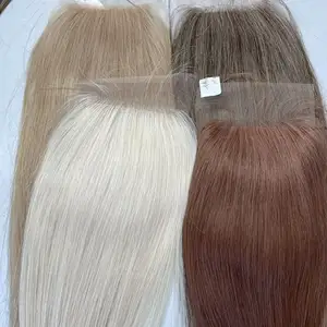 Hair Loss Integration System Silk Base Closure 3x5 4x4 4x5 Raw Virgin Human Hair Pre Colored Silk Closures