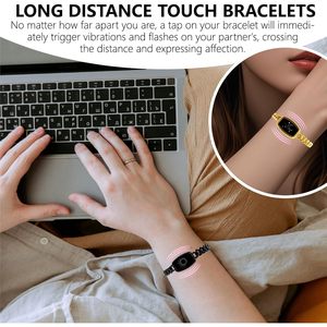 Pnmnbw mối quan hệ đường dài Vòng đeo tay thông minh thiết lập của 2 Bluetooth kích hoạt với tuổi thọ pin dài cho các cặp vợ chồng để cảm thấy kết nối - Product Image 3