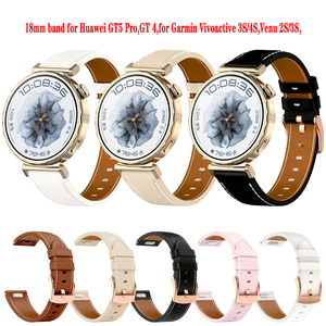 Correa de <span class=keywords><strong>Reloj</strong></span> Deportiva de Cuero Sintético de Liberación Rápida y Cómoda de 18 mm, Lisa, para Relojes Inteligentes <span class=keywords><strong>Garmin</strong></span> Vivoactive 3S 4S - Product Image 2