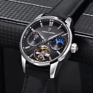 นาฬิกา PAGANI DESIGN YS021 รุ่นใหม่ ระบบตูร์บิญอง กลไกจักรกล กระจกแซฟไฟร์ สายหนังคลาสสิก นาฬิกาข้อมือผู้ชาย ขนาด 20 มม.  หน้าปัดแบบเข็ม  กันน้ำ 100 เมตร - Product Image 4