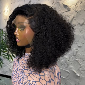 Bán Buôn Hd Ren Phía Trước Tóc Giả Glueless Afro Kinky Xoăn Ngắn <span class=keywords><strong>Bob</strong></span> Phong Cách Màu Đen Cho Phụ Nữ Từ Việt Nam Tóc Thô - Product Image 1
