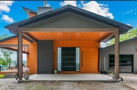 Panneau sandwich isolant en métal à grain de bois, léger, thermique et acoustique, avec âme en PU, écologique, pour revêtement mural extérieur de villa
