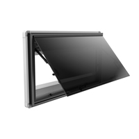 Fenêtre RV à 90 degrés avec cadre carré encastré, design en aluminium étanche pour camping-cars de style Airstream