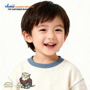 織りソフトコットン充填サプライヤー3Dパッド入り漫画織りラベルカスタム刺繍ロゴ子供服 - Product Image 3