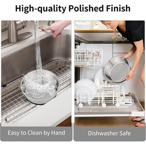 Metal köpek maması kaseleri ağır gıda ve besleme köpekler ve kediler için su kasesi pas dayanıklı paslanmaz çelik evcil hayvan kaseleri kauçuk taban - Product Image 5