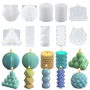 Molde de resina epoxi hecho a mano para <span class=keywords><strong>velas</strong></span> cilíndricas con diseño de ondas tridimensionales, tipo cubo de Rubik, modelo XC-1848 - Product Image 2