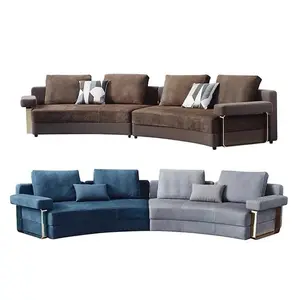 Biệt Thự Hình Vòng Cung Sofa Hiện Đại Đôi Chắp Vá Màu Sắc Đồ Nội Thất Sofa Set Da Sofa Set Ghế Đồ Nội Thất Phòng Khách