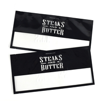 Sachet plat thermoscellé trois côtés avec fenêtre transparente, imprimé sur mesure, pour l'emballage de viande de qualité supérieure, steak, bœuf séché, charcuterie