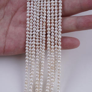 Promotion de perles de culture d'eau douce naturelles Keshi blanches AK de Zhuji, 3,5-4 mm, pour la fabrication de bijoux DIY, vente en gros de couleurs - Product Image 2
