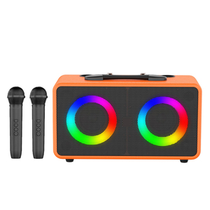 M4408 RGB Ánh Sáng Không Dây Mic Karaoke Loa Hai <span class=keywords><strong>Microphone</strong></span> Karaoke Máy Nghe Nhạc Xách Tay Chất Lượng Cao Loa Cho Dòng Sống - Product Image 1