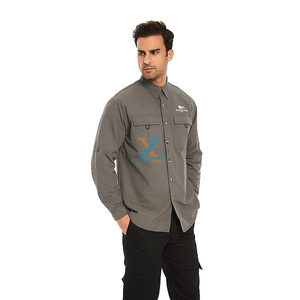 Dài Tay Áo Đa Túi Hàng Hóa Làm Việc Áo Sơ Mi UPF 50 + Mặt Trời UV Bảo Vệ Người Đàn Ông Áo Sơ Mi Cho Ngoài Trời Đi Bộ Đường Dài Săn Bắn Câu Cá - Product Image 5