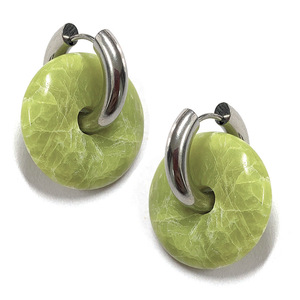 Серьги с пряжкой из нефрита и других натуральных камней - Product Image 6