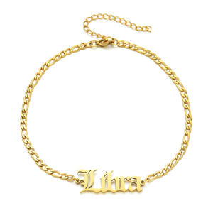Bracelet zodiaque <span class=keywords><strong>Amazon</strong></span> Bracelet de cheville zodiaque vintage en acier inoxydable plaqué or 18 carats pour femmes personnalisées - Product Image 4