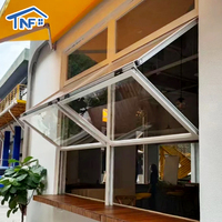 NF grosir jendela lipat dua vertikal komersial kaca ganda aluminium jendela lipat desain Modern untuk Hotel