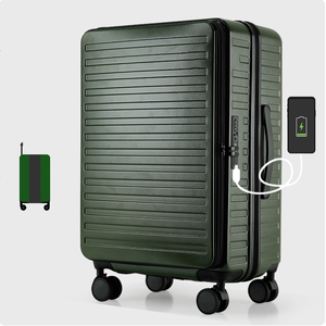 Nouvelle ouverture supérieure 20/24/28 pouces ensemble de bagages de transport <span class=keywords><strong>taille</strong></span> <span class=keywords><strong>moyenne</strong></span> valises 3 pièces grand sac de voyage à carreaux aluminium Spinner vacances - Product Image 2