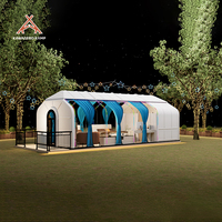 Kawagebo Kamp (KK) 8.2m X 3.9m X 3m Cabane préfabriquée de style cabine, géodésique, en polystyrène PC, de type carré, pour hôtel étoilé extérieur