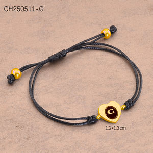 Nueva <span class=keywords><strong>Pulsera</strong></span> TOUSES de Cuerda con Letra y Corazón de Durazno a la Moda 2025, Brazalete Ajustable Sencillo, Regalo de Joyería de Moda para Mujer - Product Image 1