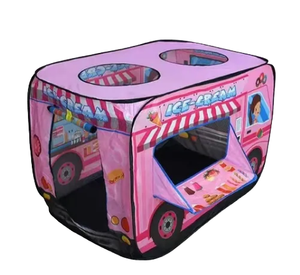 Casita de juegos plegable para niños, diseño de autobús grande/coche de policía, con pista de juego, juguete suave de poliéster para 0-24 meses - Product Image 1
