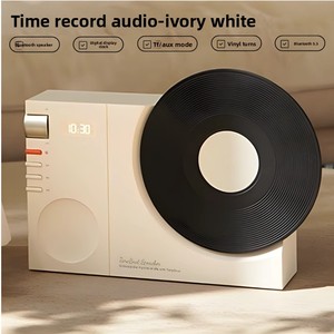 Lecteur de <span class=keywords><strong>disque</strong></span> vinyle rétro Portable pour haut-parleur Bluetooth Mini ornement de bureau de charge USB sans fil avec Source d'alimentation d'horloge - Product Image 5