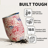 Tasses à café isothermes à double paroi en acier inoxydable sans BPA avec couvercle, logo personnalisé