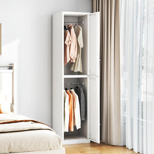 Single Compartment Steel Locker | Lockable Adjustable Durable <strong>Tall</strong> <strong>Narrow</strong> Metal Storage <strong>Wardrobe</strong> for Hotels &amp; Hospitals - Product Image 3