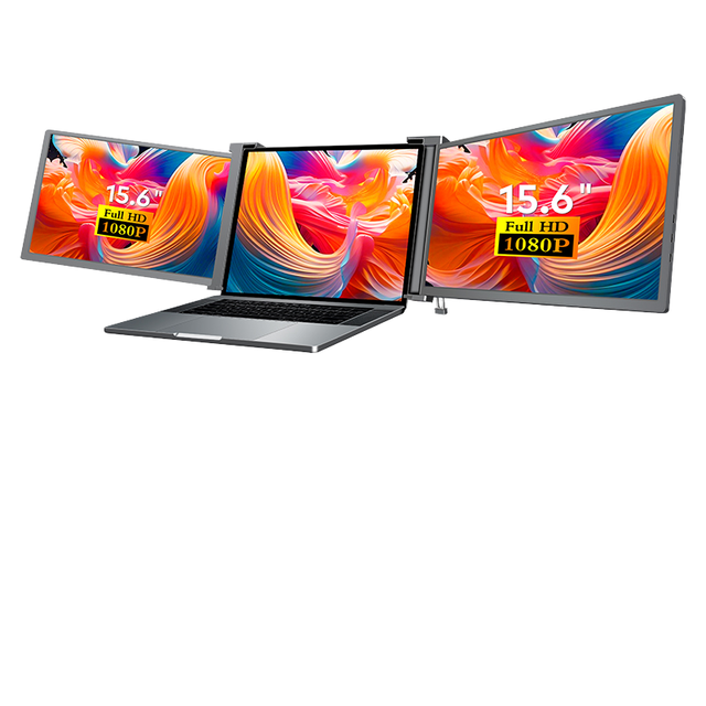 Wholesale Computer PC Split Display 15.6 Inch Laptop Screen Extender Dual 1920*1080 IPS FHD LCD Triple Portable Monitor Type C